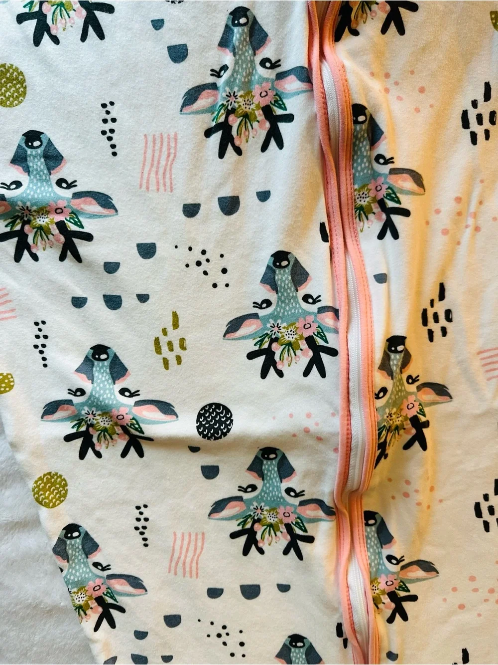 Floral Deer Sleep Sack - Pink Trim
